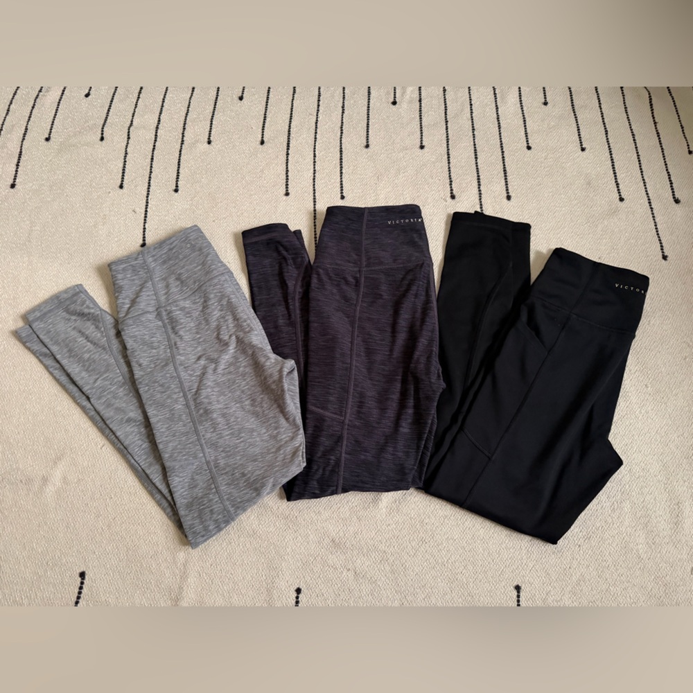 Victoria's Secret Leggings 3 Pack - Black, heather Charcoal, and Gray
